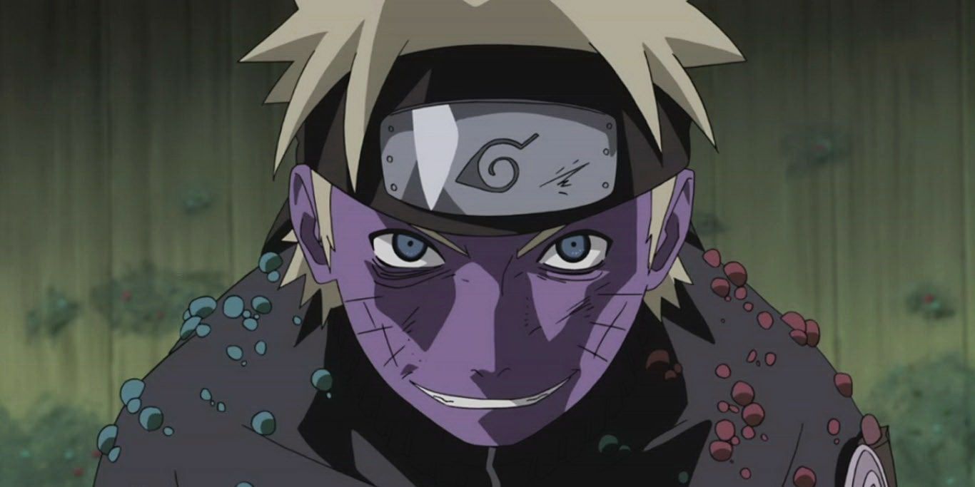 Un Naruto infetto sorride malvagiamente (Naruto Shippūden)