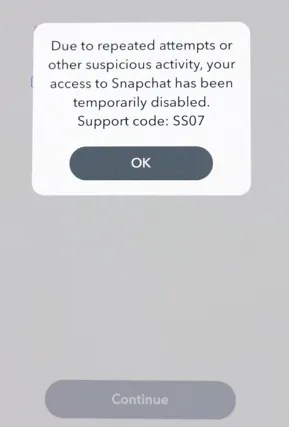 Codice supporto SS07 su Snapchat