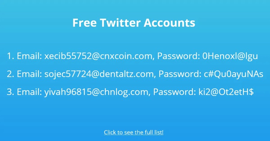 Account Twitter gratuiti