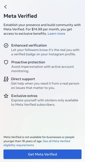 Come ottenere Meta Verified su Instagram