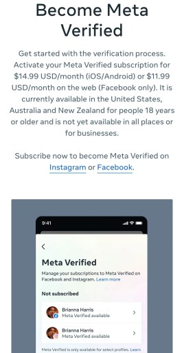 Perché l'opzione Meta Verified non viene visualizzata su Instagram?