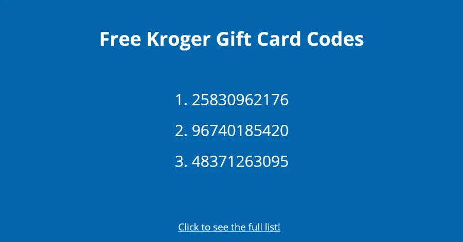 Carte regalo Kroger gratuite