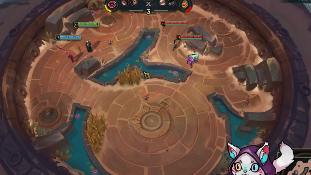 Screenshot che mostra la mappa del giardino della modalità di gioco LoL Arena.