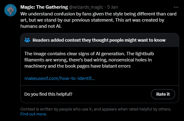 Uno screenshot di un thread di Tweet che include una nota della community.