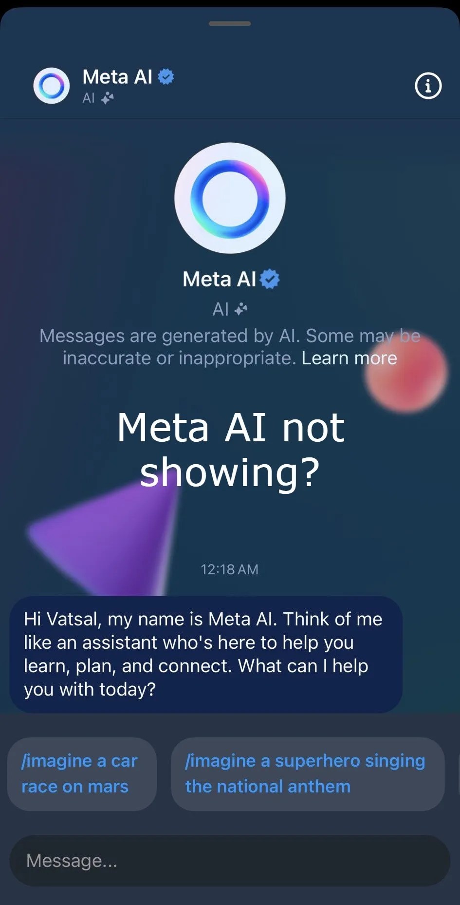 Meta AI non funziona