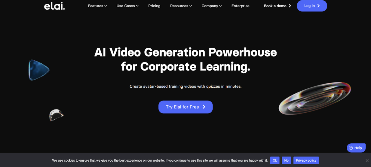 homepage del generatore video Elai.
